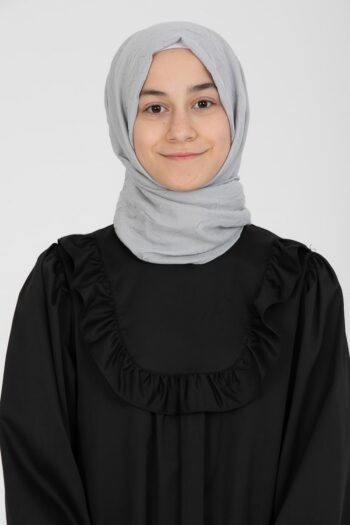 Çocuk Tesettür Kraş Pamuk Şal Gri