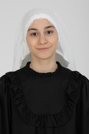 İnci Model Çocuk Tesettür Bone Beyaz