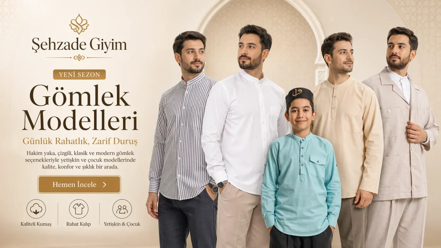 Şehzade Giyim yeni sezon hakim yaka çizgili ve klasik erkek gömlek modelleri